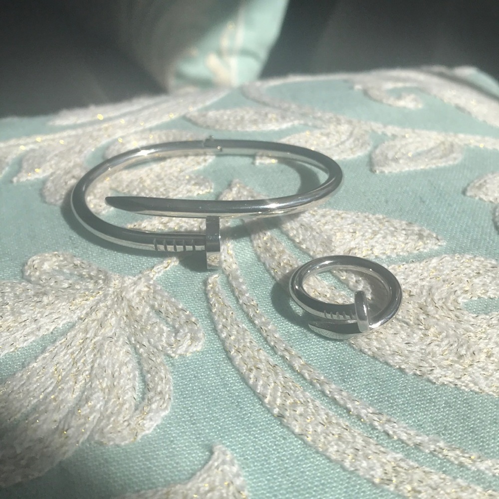 Bracelet stainless steel & matching ring